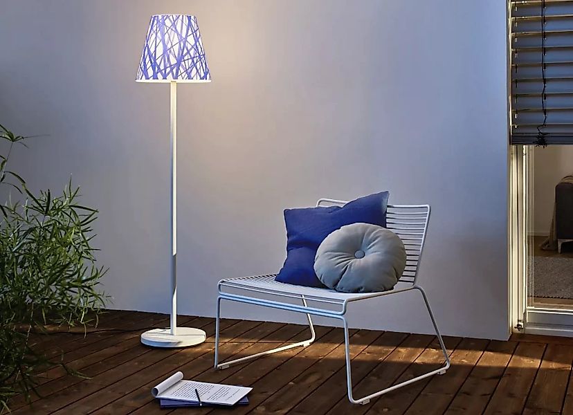Leuchte SWAP mit Blue Lines Design-Lampenschirm günstig online kaufen