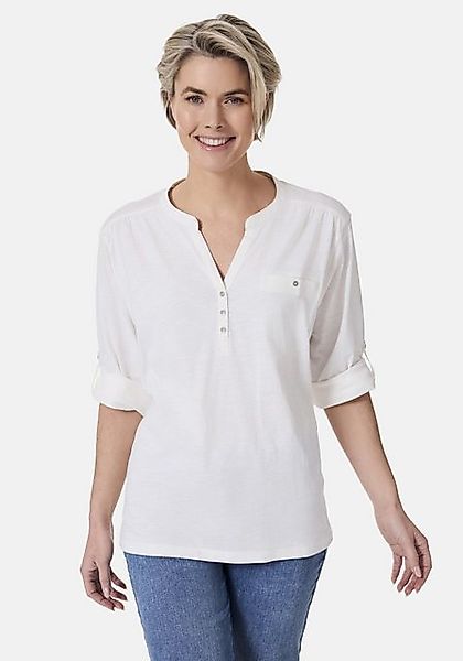 STOOKER WOMEN 3/4-Arm-Shirt MARIE T-Shirt 3/4-Arm Regular Fit Slub Yarn Bau günstig online kaufen
