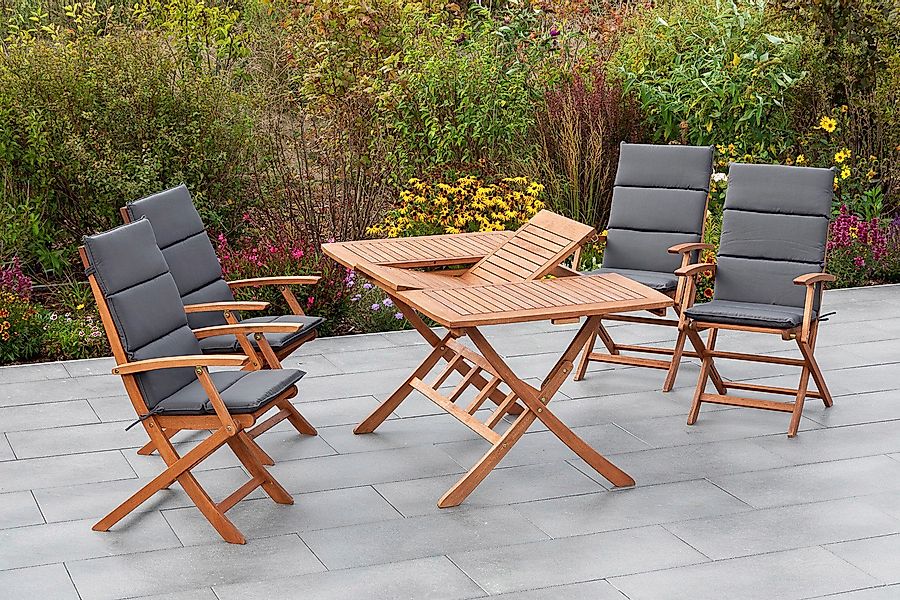 MERXX Garten-Essgruppe Comodoro, (5-tlg), 4 Klappsessel günstig online kaufen