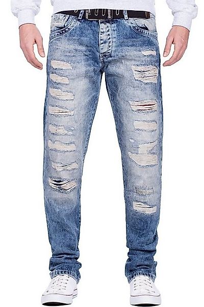 Cipo & Baxx Bikerjeans Hose BA-CD131 W34/L32 (1-tlg) mit diversen Destroyed günstig online kaufen