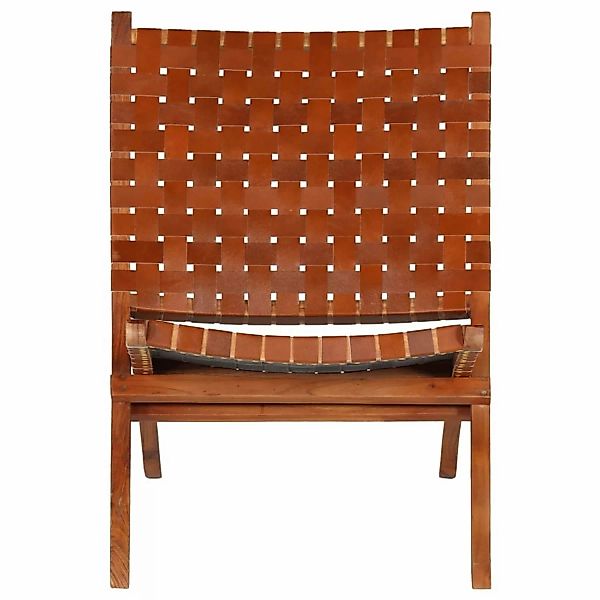 vidaXL Hocker Relaxstuhl Klappbar Kreuzstreifen Braun günstig online kaufen