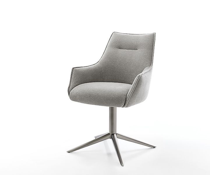 Drehstuhl Alja-Flex mit Armlehnen Strukturstoff Soft Grau Fußkreuz Graphit günstig online kaufen