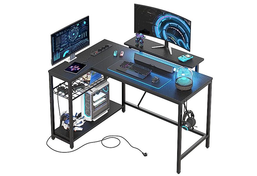 Bestier Gamingtisch L-förmiger Gaming Schreibtisch, 122x82cm Schreibtisch m günstig online kaufen