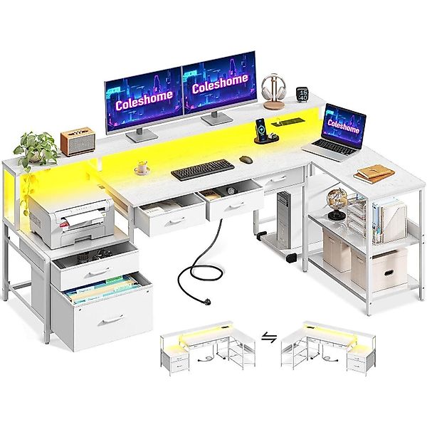 LuxusKollektion Eckschreibtisch Schreibtisch L Form 175x100cm günstig online kaufen