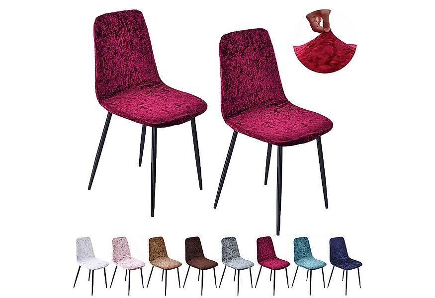 Jibenhome Stuhlbezug Stuhlhussen Samt, Einfarbig, Stretch,Schalenstuhl Abde günstig online kaufen