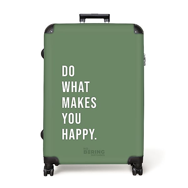 NoBoringSuitcases.com© Hartschalen-Trolley Grün mit Zitat "Tu, günstig online kaufen