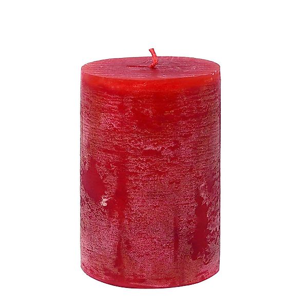 B&S Stumpenkerze Rustikkerze durchgefärbt rot 10 günstig online kaufen