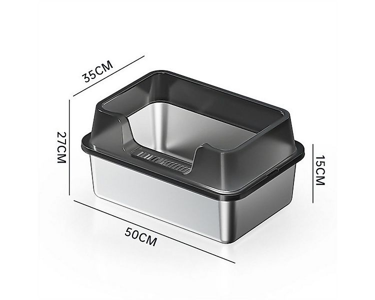 GarveeMore Katzentoilette Geschlossene Edelstahl Katze Müll Box mit Deckel günstig online kaufen