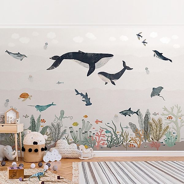 Bilderdepot24 Kindertapete Magische Unterwasserwelt Illustration Kinder günstig online kaufen