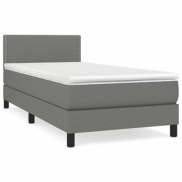 vidaXL Boxspringbett mit Matratze Dunkelgrau 80x200 cm Stoff1396586 günstig online kaufen