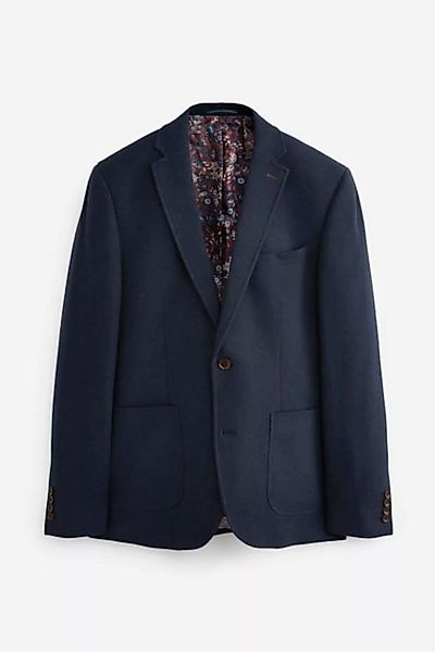 Next Sakko Nova Fides Slim Fit Wollblazer mit Fischgrätmuster (1-tlg) günstig online kaufen