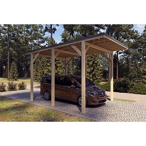 Holzbrüder Camping-Carport Ralf 24m² Natur-Dunkelgrau günstig online kaufen