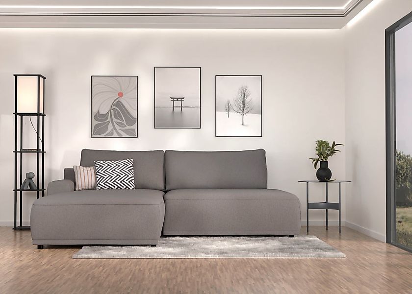 TRENDMANUFAKTUR Ecksofa "Fordon II, Schlafsofa mit Bettkasten, Couch in L-F günstig online kaufen