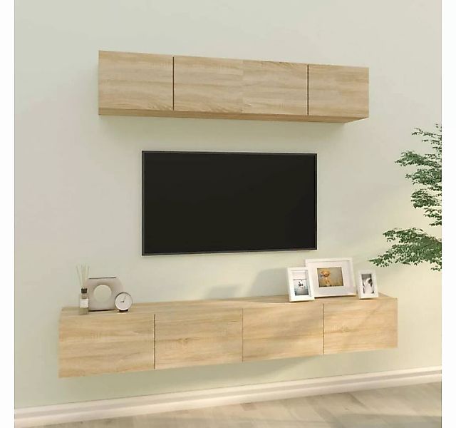 furnicato TV-Schrank 4-tlg. TV-Schrank-Set Sonoma-Eiche Holzwerkstoff günstig online kaufen