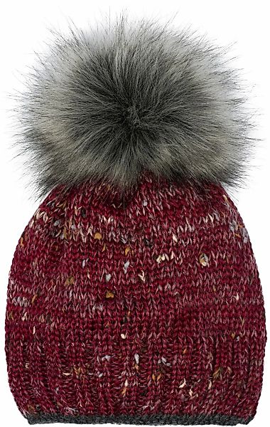 styleBREAKER Bommelmütze "Bunt gemusterte Bommelmütze mit Glitzerfaden" 1 S günstig online kaufen