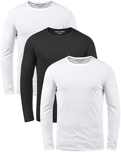 Jack & Jones Langarmshirt (Spar-Set, 3er-Pack) Basic Shirt mit Rundhalsausc günstig online kaufen