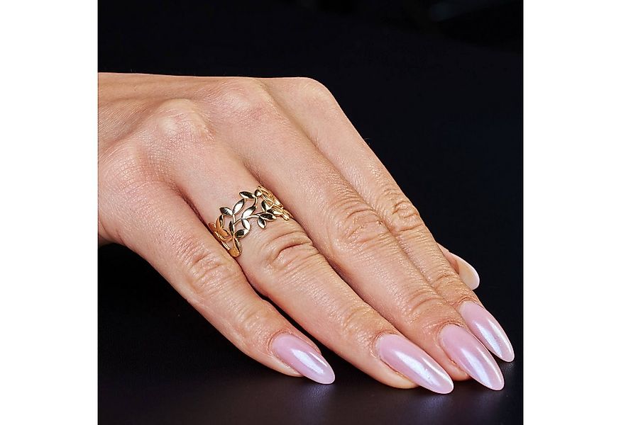 Schmuck Krone Goldring Ring Olivenzweig aus 585 Gold Gelbgold, Gold 585 günstig online kaufen
