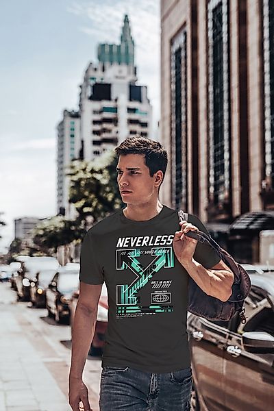 Neverless Print-Shirt Herren T-Shirt Text Print günstig online kaufen