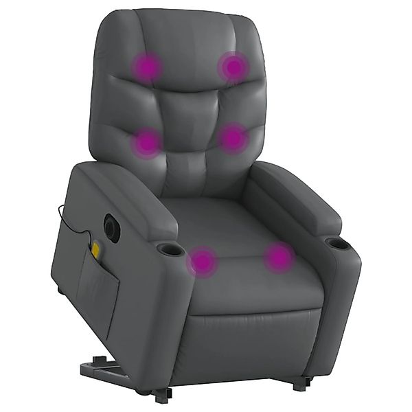 vidaXL Massagesessel mit Aufstehhilfe Elektrisch Grau Kunstleder Modell 5 günstig online kaufen