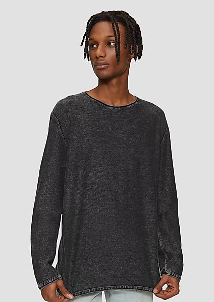 QS Strickpullover Gewaschener Strickpullover mit Rollsaum günstig online kaufen