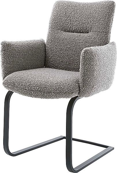 DELIFE Polsterstuhl Jova-Flex, mit Armlehnen Freischwinger flach Schwarz Bo günstig online kaufen