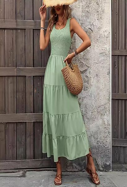 SEGUEN Sommerkleid Strapsrock mit Faltennähten, A-Linien-Kleid mit vollem S günstig online kaufen