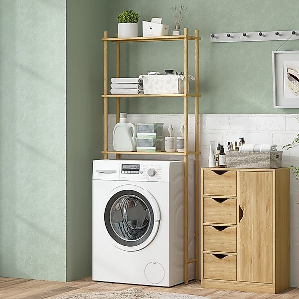 HOMCOM Toilettenregal 3 Ebenen Badezimmerregal mit Umkippschutz, platzspare günstig online kaufen