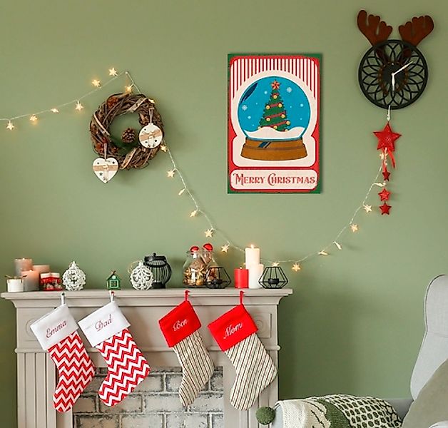 queence Metallbild »Merry Christmas Snow Globe« 1 Stk. tlg. Stahlschilder günstig online kaufen