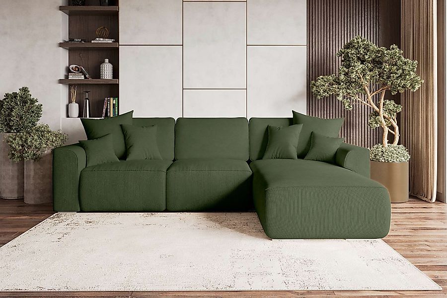 99rooms Ecksofa Gusto, Sofa L-Form, Eckcouch, mit abnehmbaren Kissen, Rundu günstig online kaufen