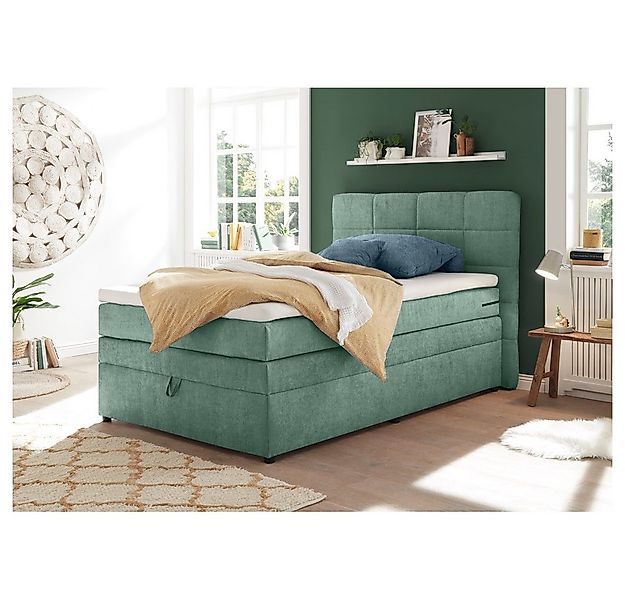 Lomadox Boxspringbett TEREZIN-09, Jugendbett, 120x200, mit Bettkasten, Härt günstig online kaufen