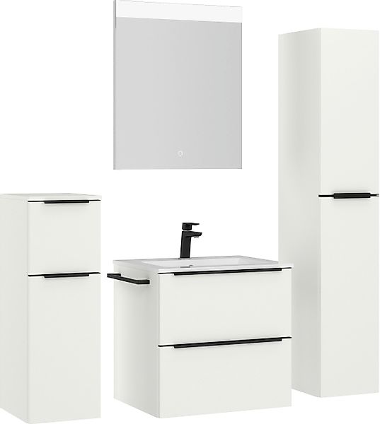 nobilia® Badmöbel-Set Levere, (4-St., vormontiert, mit günstig online kaufen
