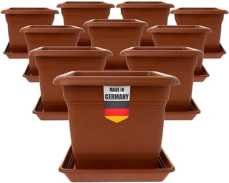 SUSTANIA Blumentopf Pflanzkübel mit Untersetzern (10er günstig online kaufen