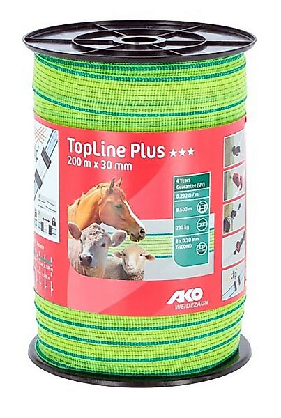 Kerbl Weidenzaun Kerbl Band TopLine Plus, 200 m, 30 mm, neongelb/blau günstig online kaufen