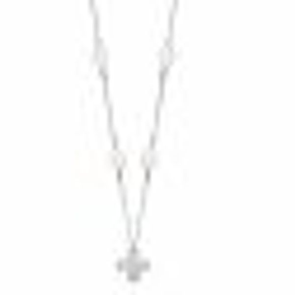 Anhänger mit Kette 925 Silber rhodiniert Kleeblatt und Perlen günstig online kaufen