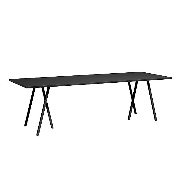 HAY - Loop Stand Tisch 250x92,5cm - schwarz/Tischplatte Linoleum/Tischkante günstig online kaufen