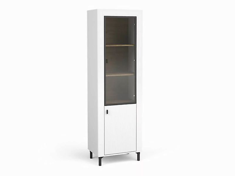 Compleo Vitrine Vitrinenschrank mit Glastüren, gerillte Front TRENDS günstig online kaufen