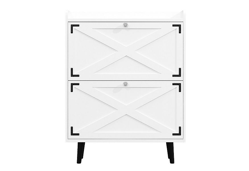 VOWNER Schuhschrank schmal mit 2 Klappen, einstellbar & entfernbar, mit Hol günstig online kaufen