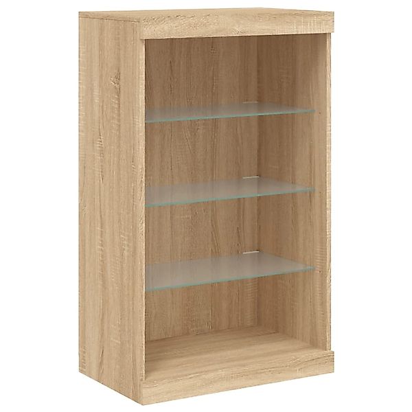 vidaXL Sideboard mit LED-Leuchten Sonoma-Eiche 60,5x37x100 cm 836709 günstig online kaufen