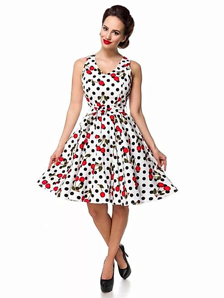 Retro Swingkleid Polka Dots und Kirschen-Motiv günstig online kaufen