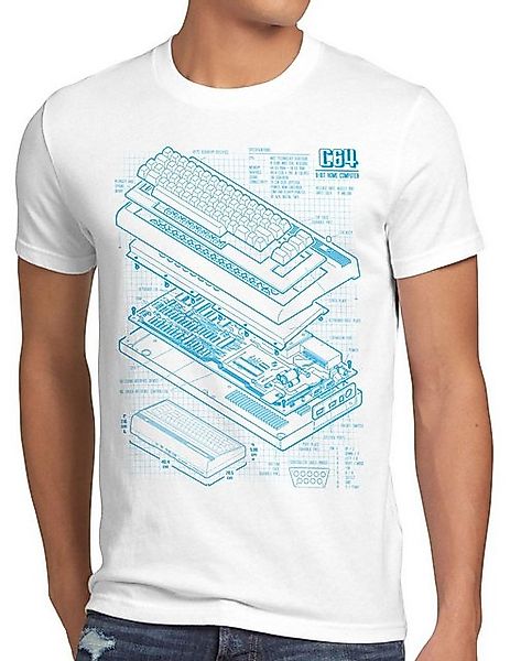 style3 T-Shirt C64 heimcomputer commodore commodore Blaupause classic gamer günstig online kaufen