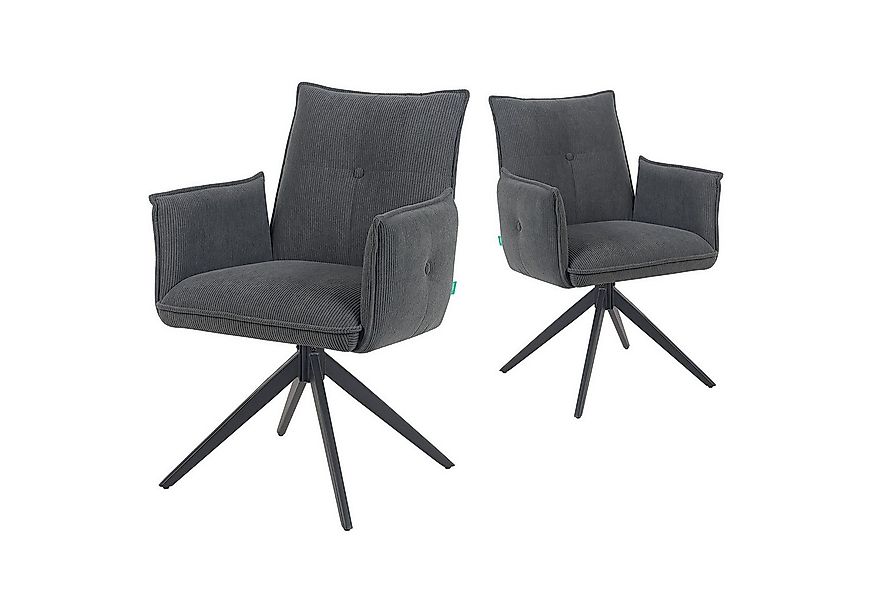 DUBI Möbel Polsterstuhl Mika-Nina (2 St), Federkern, pulverbeschichtet, 360 günstig online kaufen