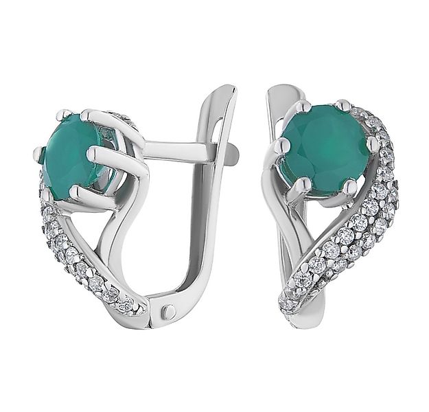 Secretforyou Creolen-Set Ohrringe Creolen 925 Silber Chrysopras Zirkonia Ec günstig online kaufen