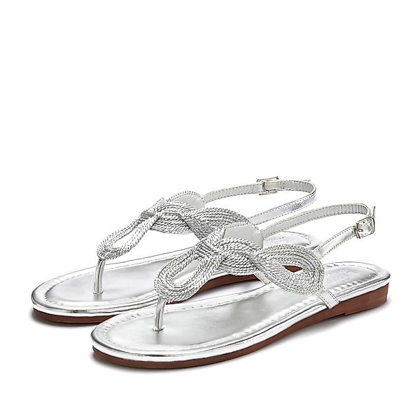 LASCANA Zehentrenner Sandale, Pantolette im Metallic-Look günstig online kaufen