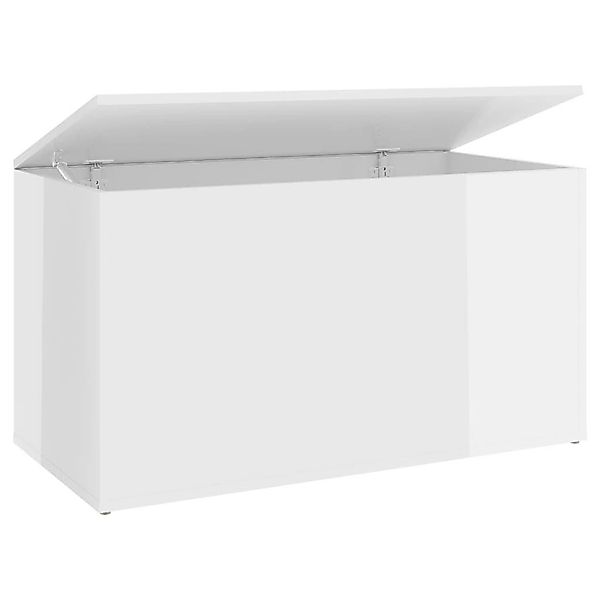 vidaXL Truhe Aufbewahrungstruhe Hochglanz-Weiß 84x42x46 cm günstig online kaufen