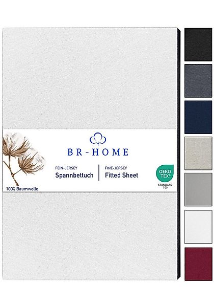 BR-Home Spannbettlaken bis zu 25cm, 100% Baumwolle Jersey Bettlaken, Spannb günstig online kaufen