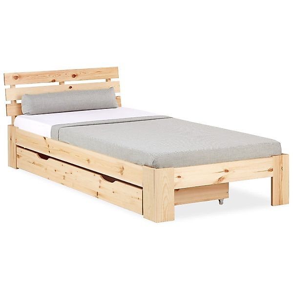 Homestyle4u Bettkasten in Braun 173x16x63 cm 1910 günstig online kaufen
