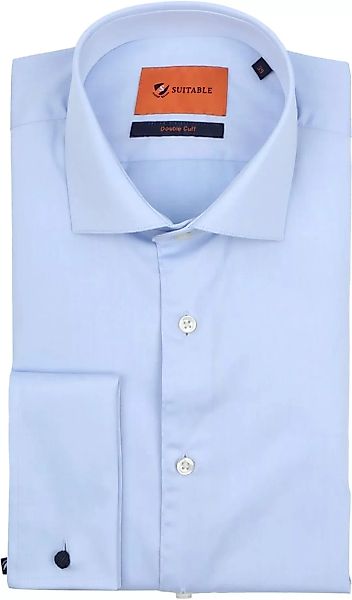 Suitable Hemd Doppelmanschette Blau - Größe 42 günstig online kaufen