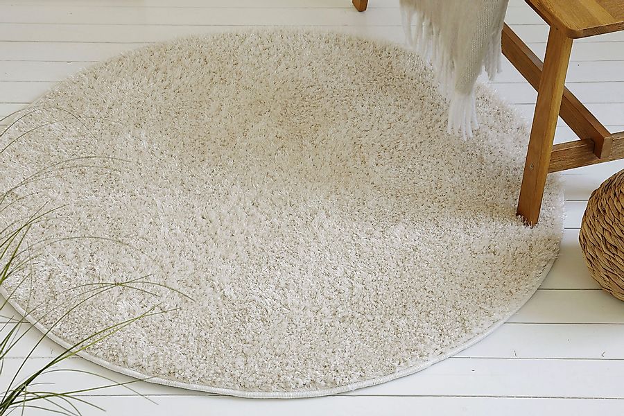 my home Hochflor-Teppich Nickolas, rund, Höhe: günstig online kaufen