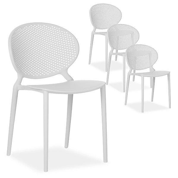Homestyle4u Gartenstuhl 4er Set in Grau 2472 günstig online kaufen