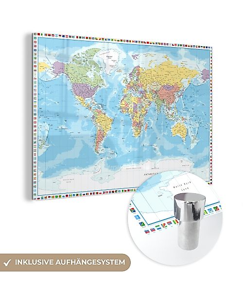 MuchoWow Acrylglasbild Weltkarte - Flagge - günstig online kaufen